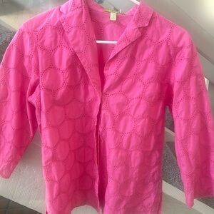 Sigrid Olson cotton eyelet blouse M